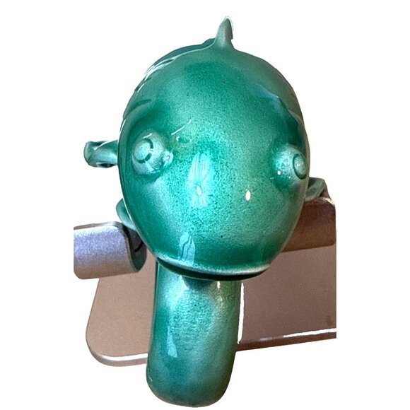 Set Of 4 Pottery Barn Green Ceramic Fish-Shaped Napkin Rings - Picture 4 of 8